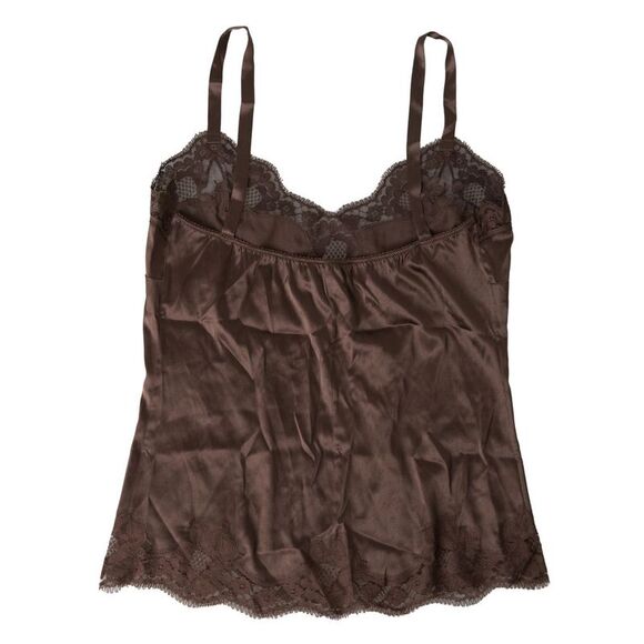 Dolce & Gabbana Silk Blend Camisole Top in Women's Brown - Picture 5 of 6